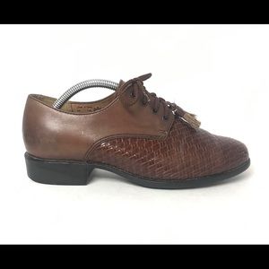 Ariat Brown Leather Basketweave Shoes Size 7.5B